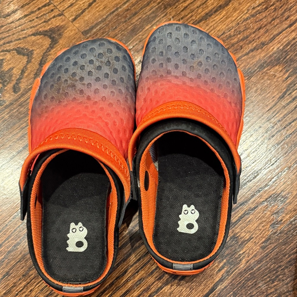 Kids Slip-On Shoes in Orange and Black